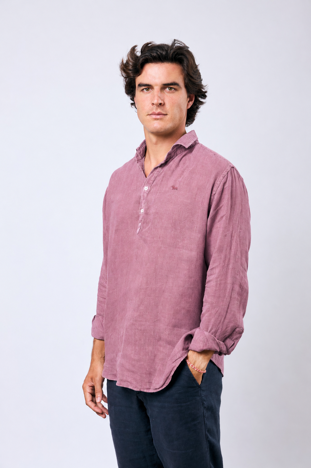 Polera Formentera Lino Burgundy