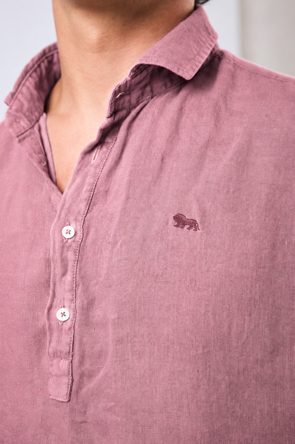 Polera Formentera Lino Burgundy