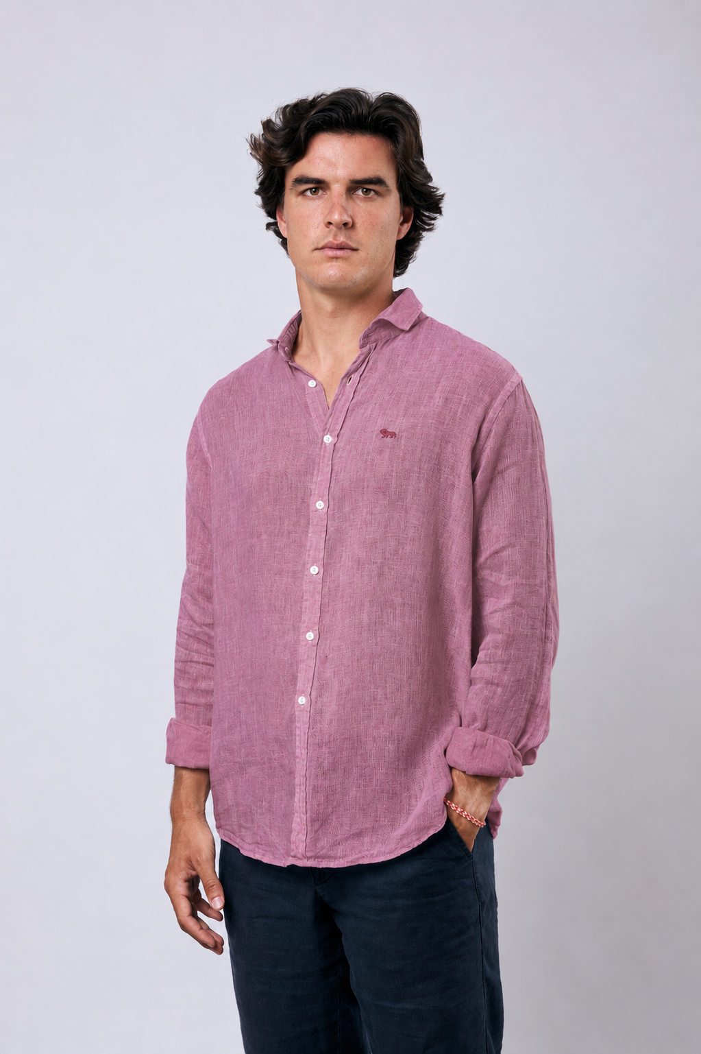 Camisa Costa Lino Rose