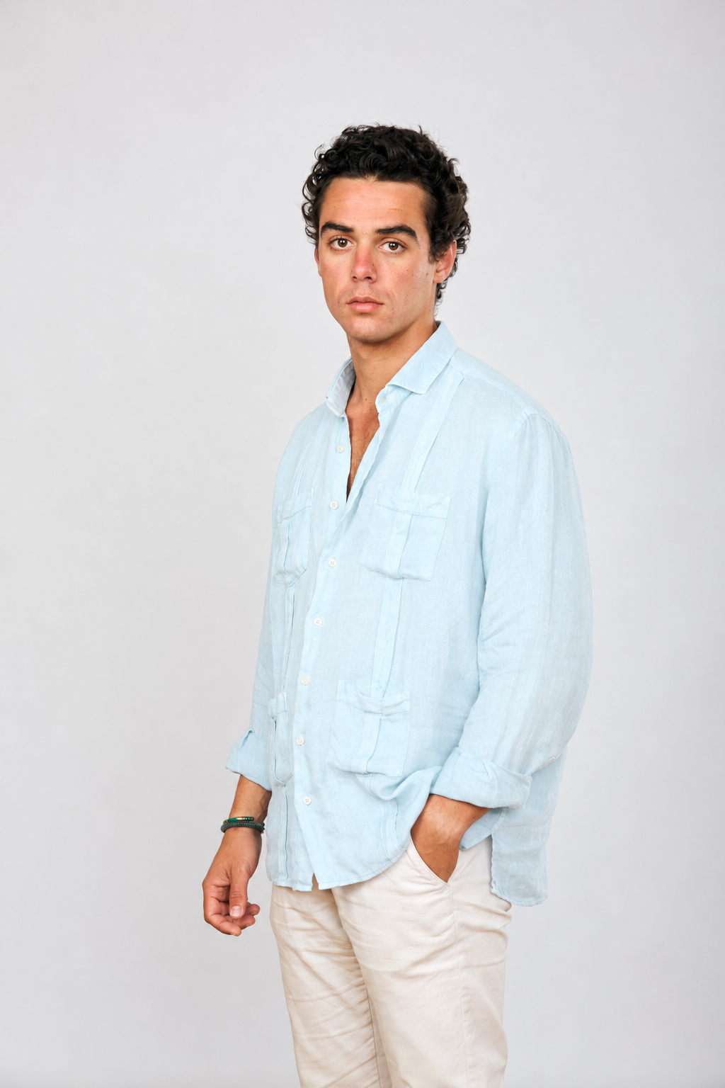 Guayabera Club Sky Blue