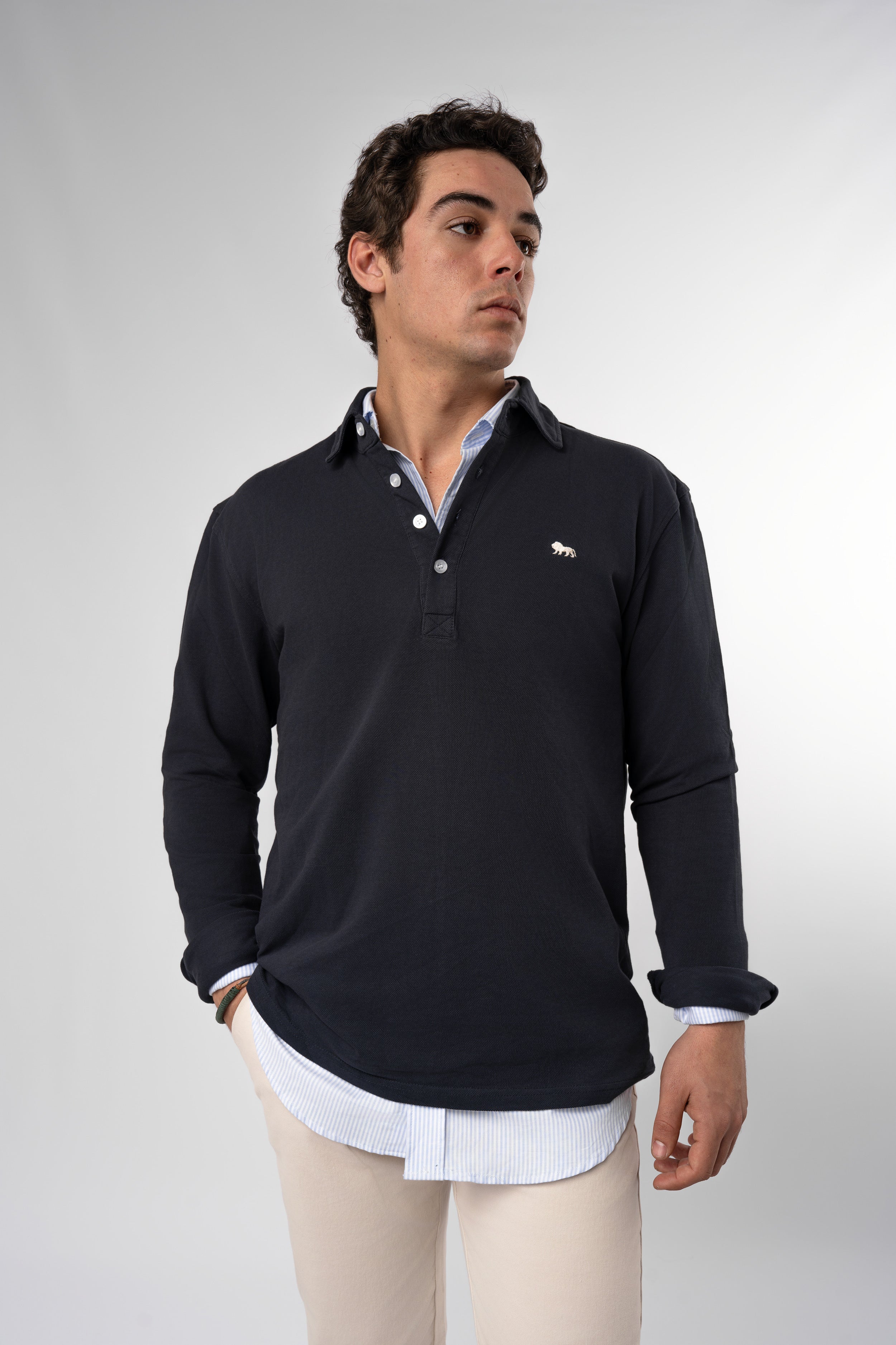 POLO MANGA LARGA NAVY