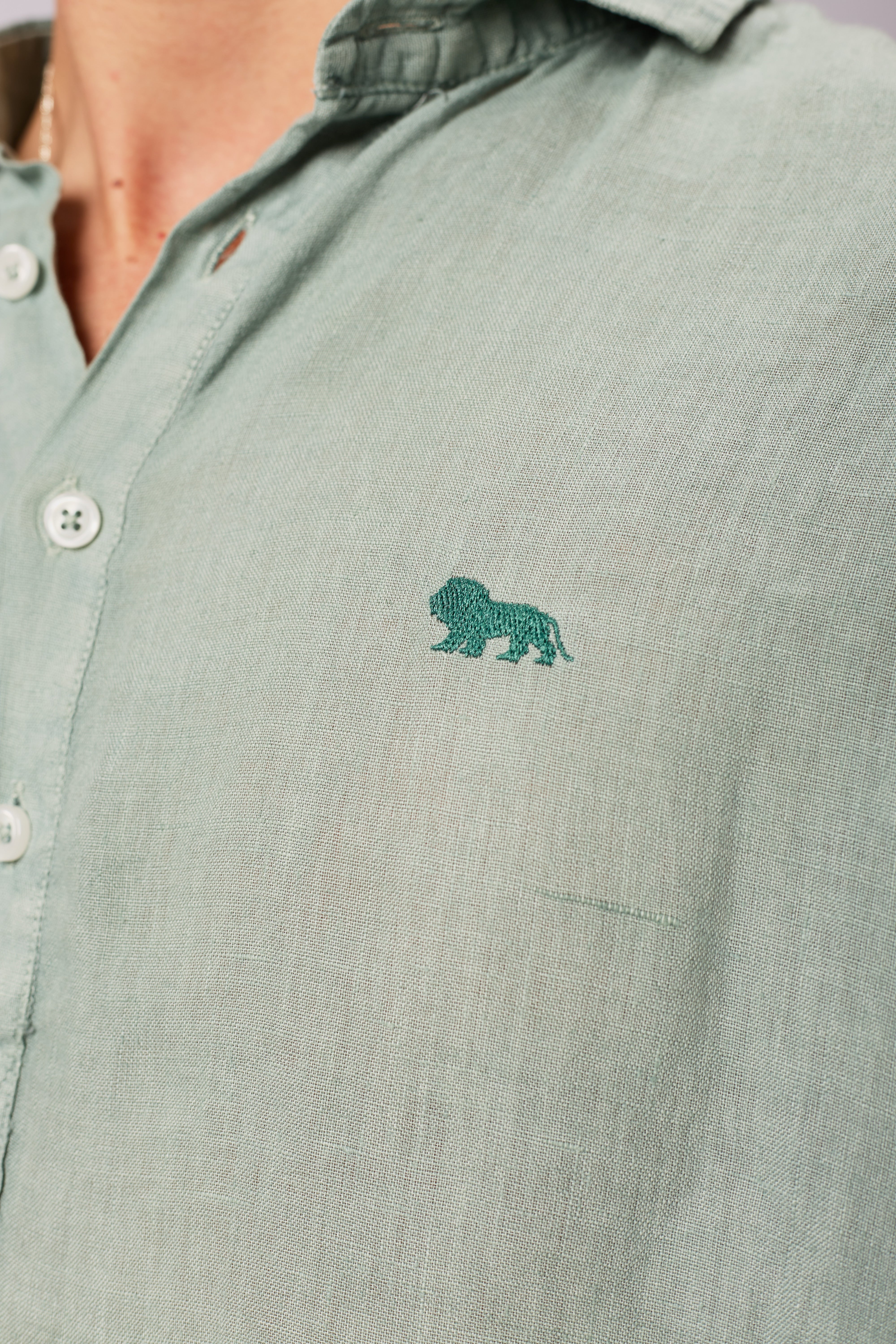 Camisa Lino Polera Verde