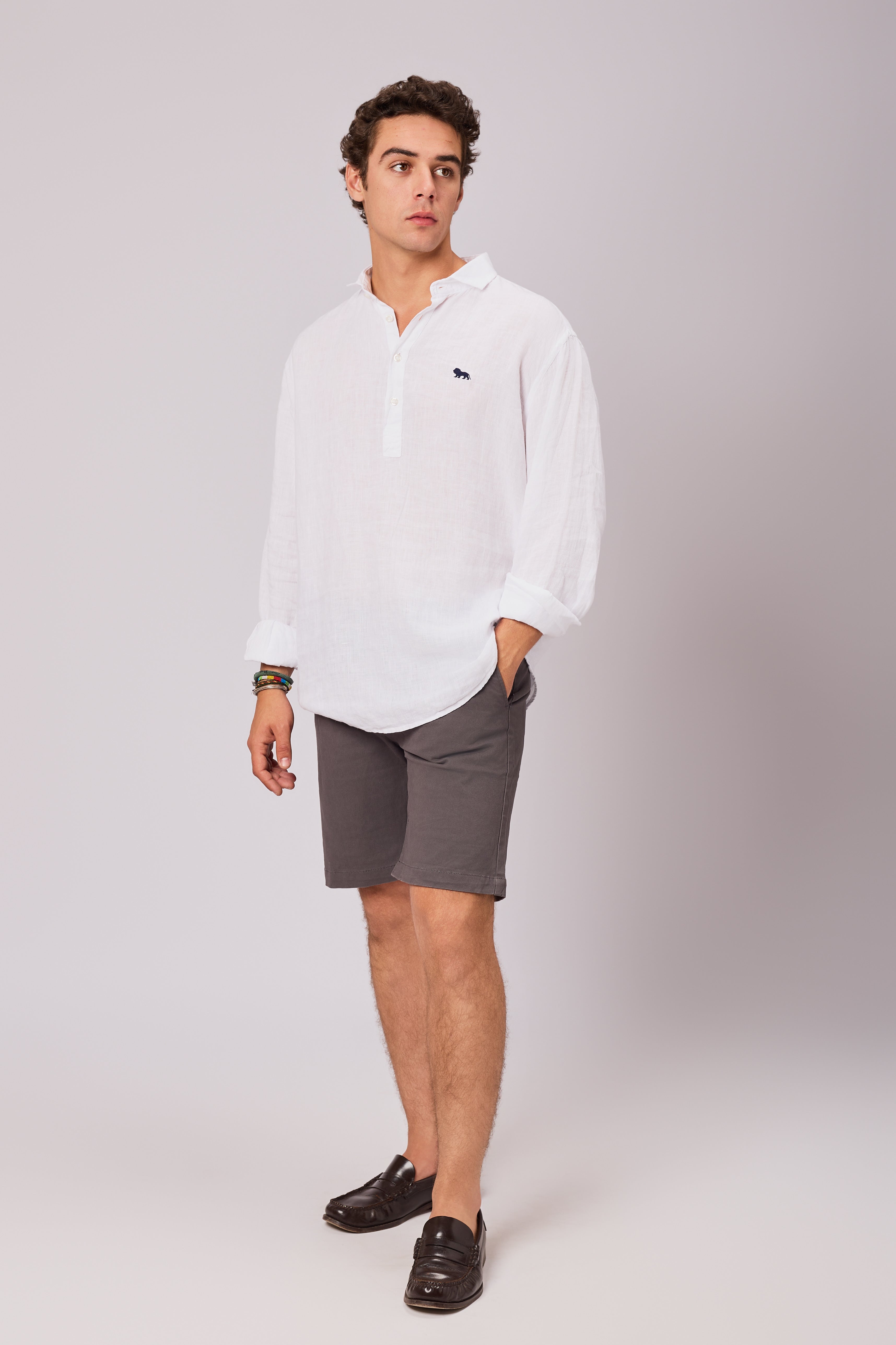 Camisa Lino Polera Blanca
