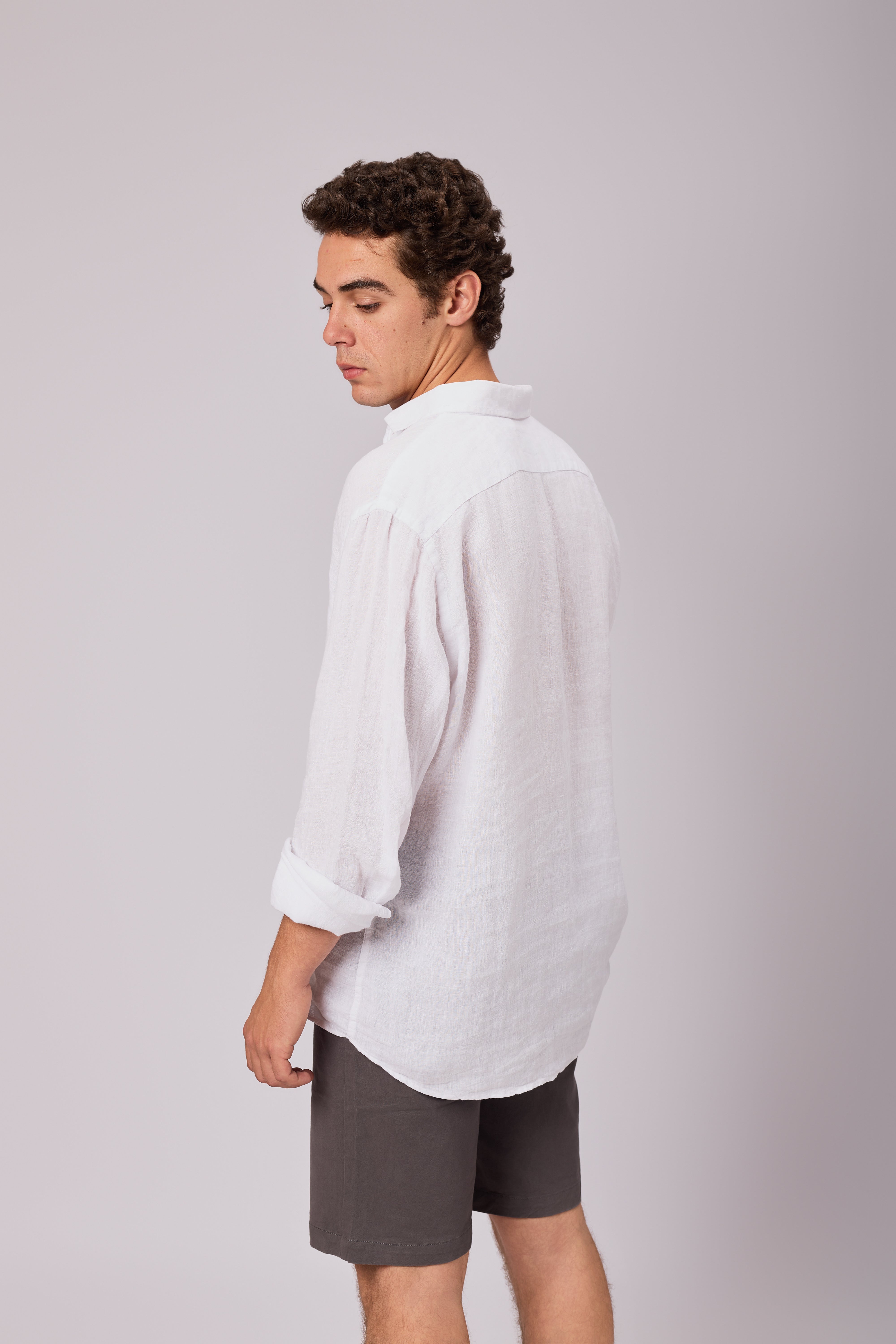 Camisa Lino Polera Blanca