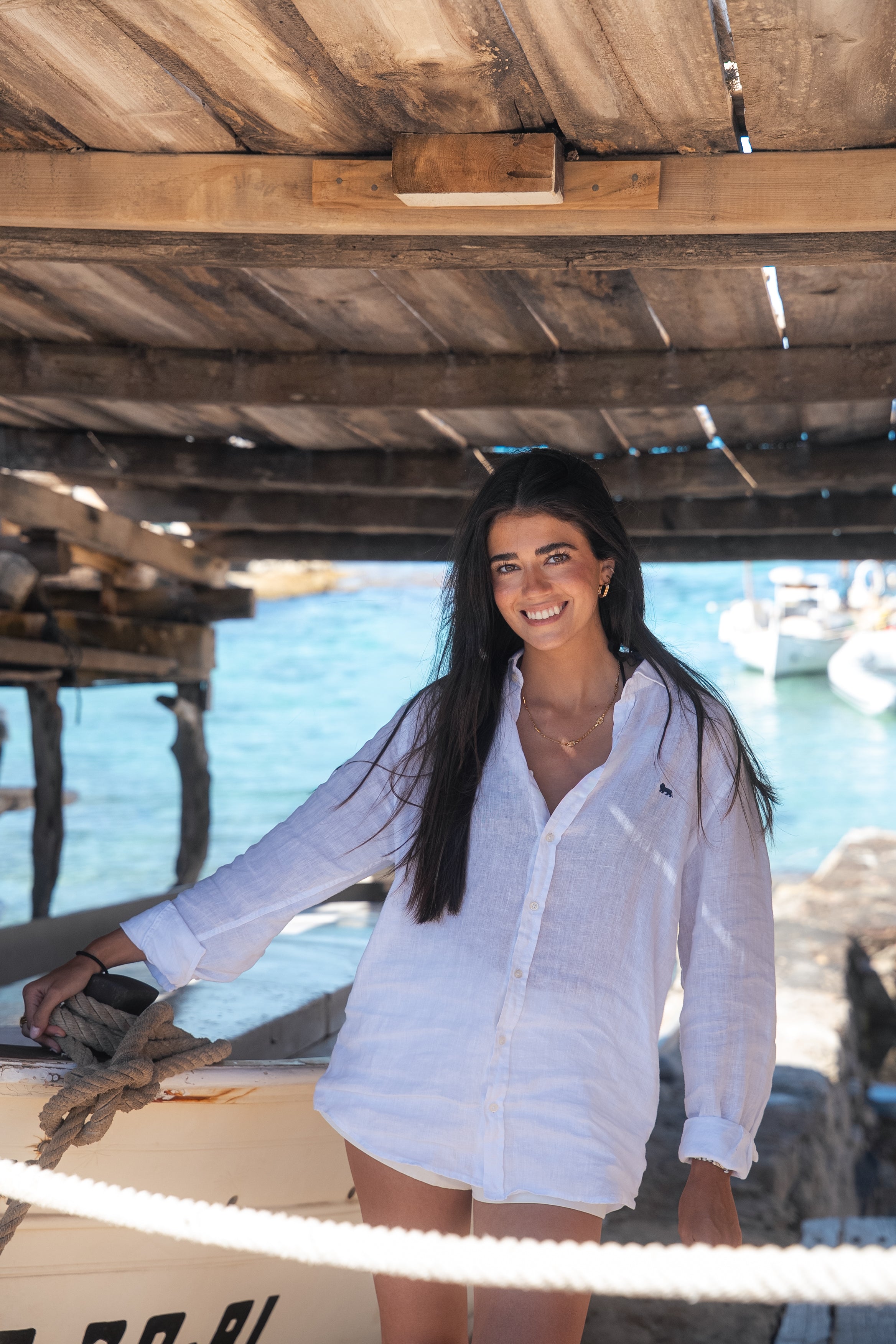 Camisa Formentera Lino Blanca