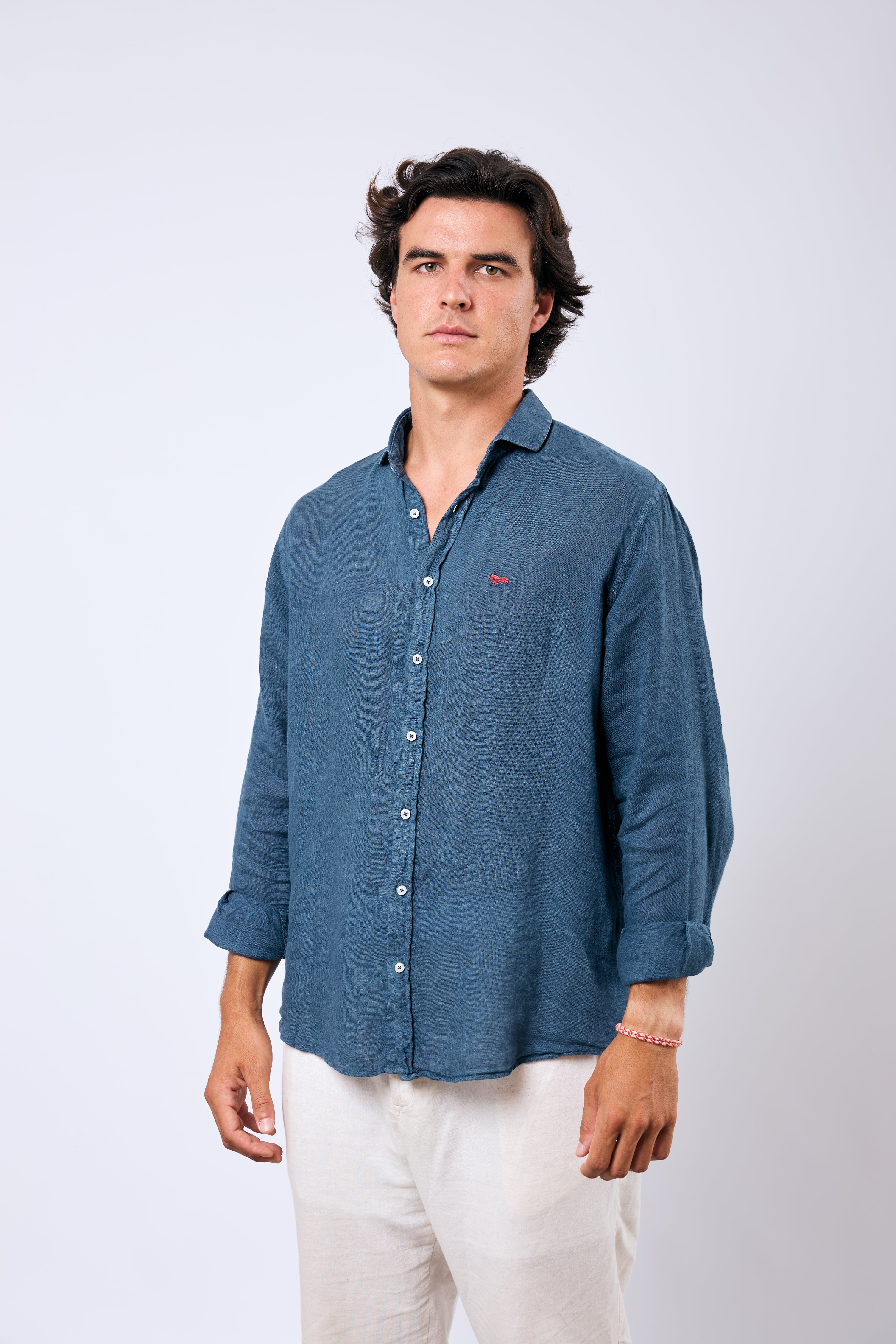 Camisa Costa Lino Navy
