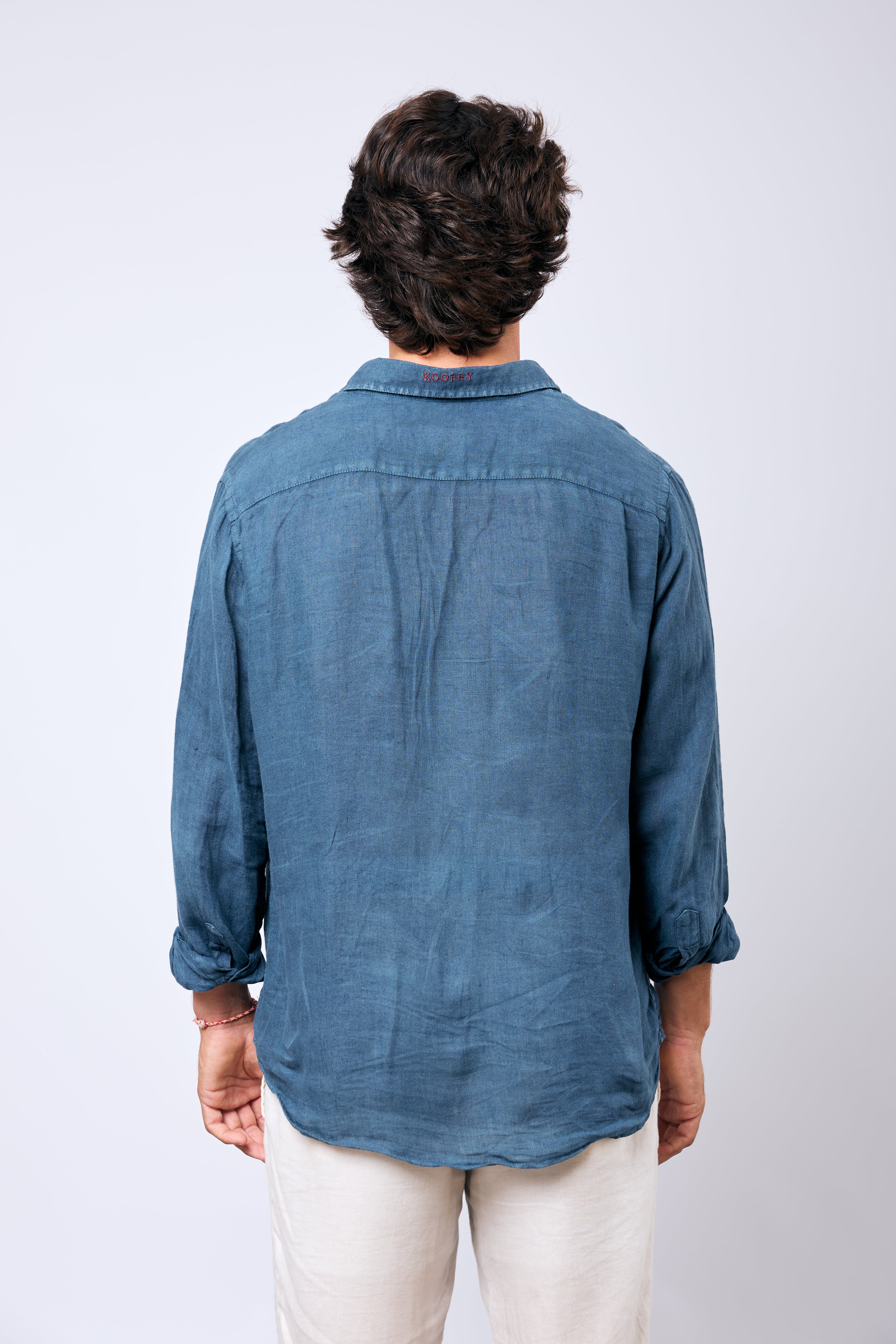 Camisa Costa Lino Navy