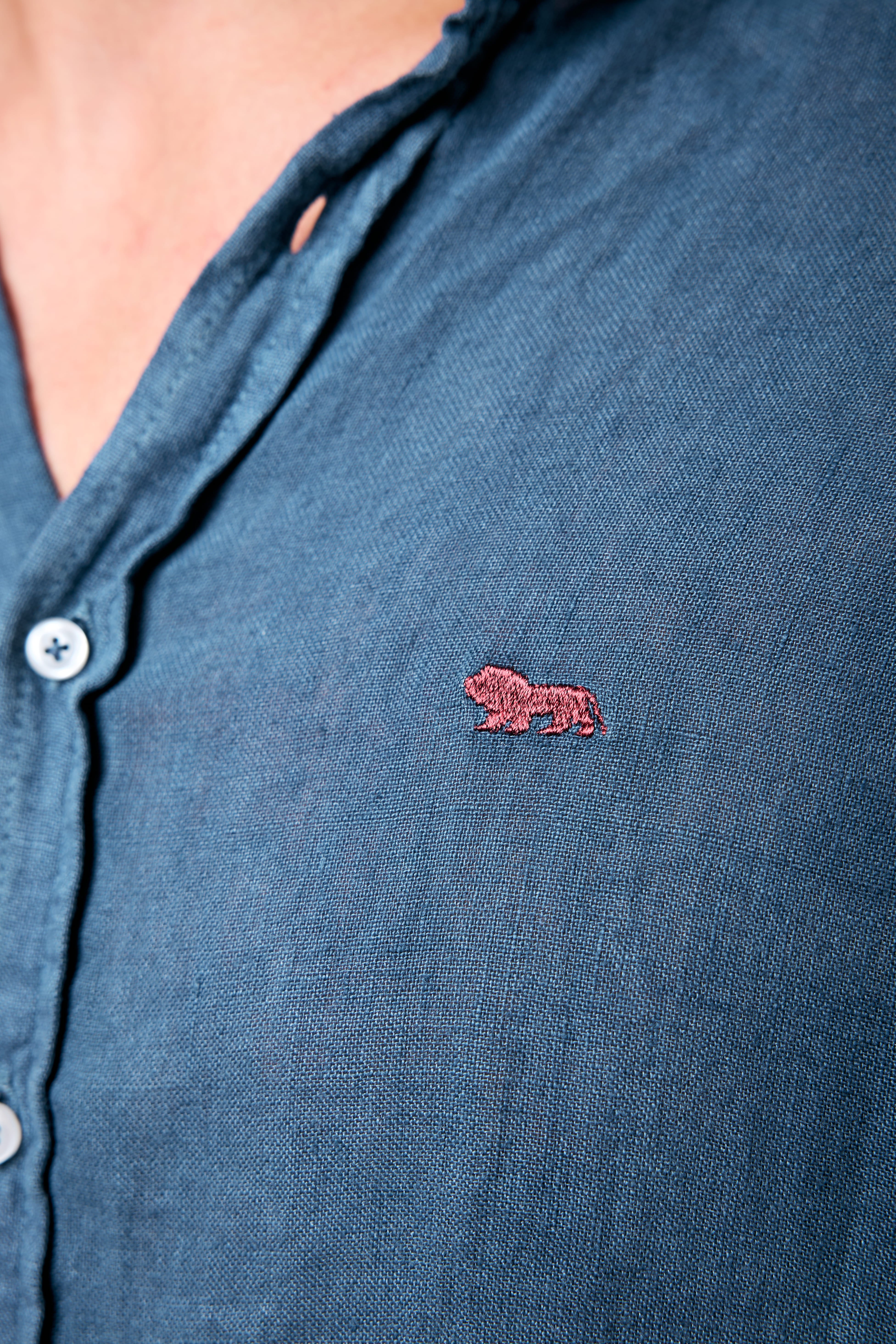 Camisa Costa Lino Navy