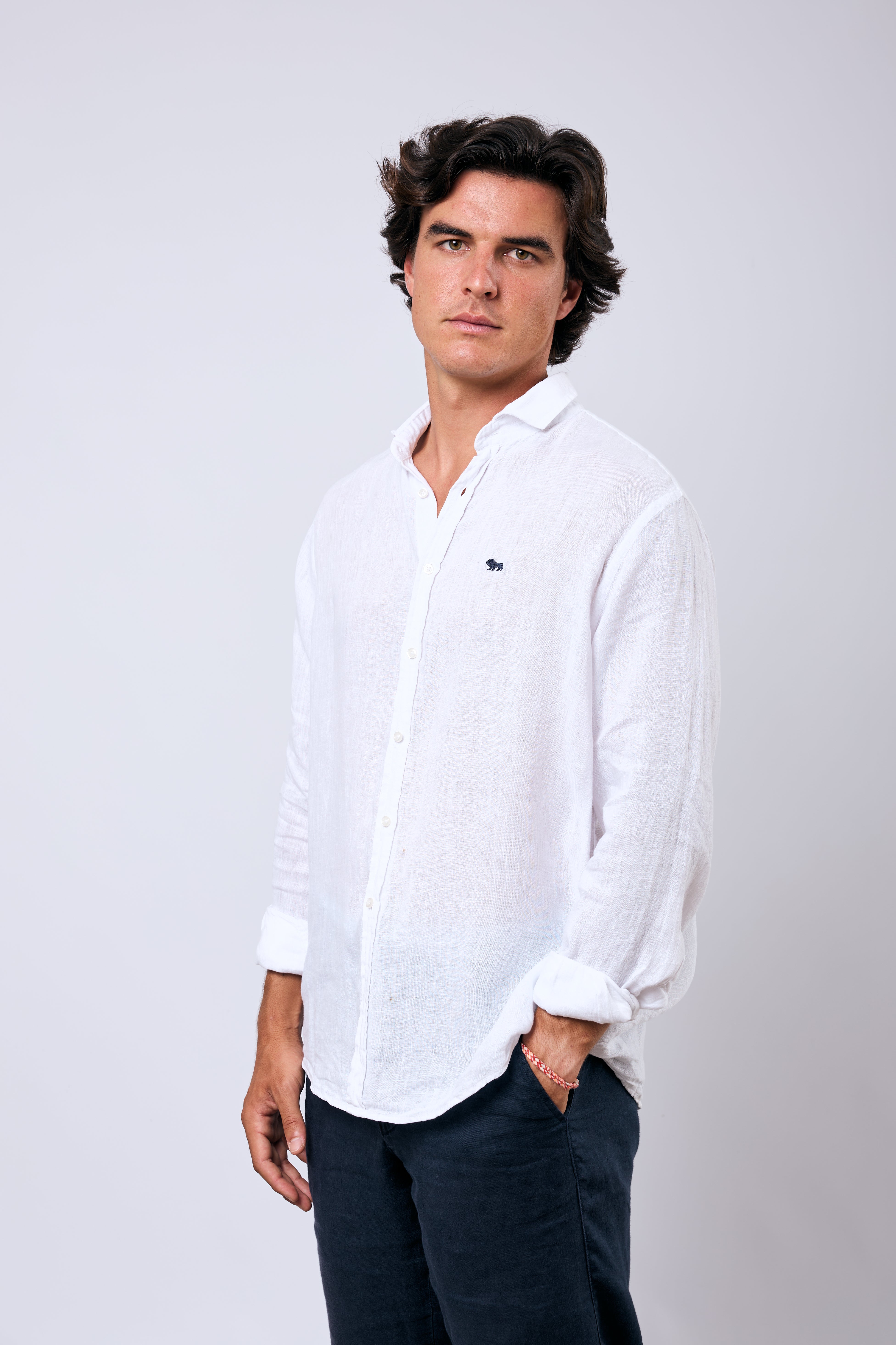 Camisa Costa Lino Blanca