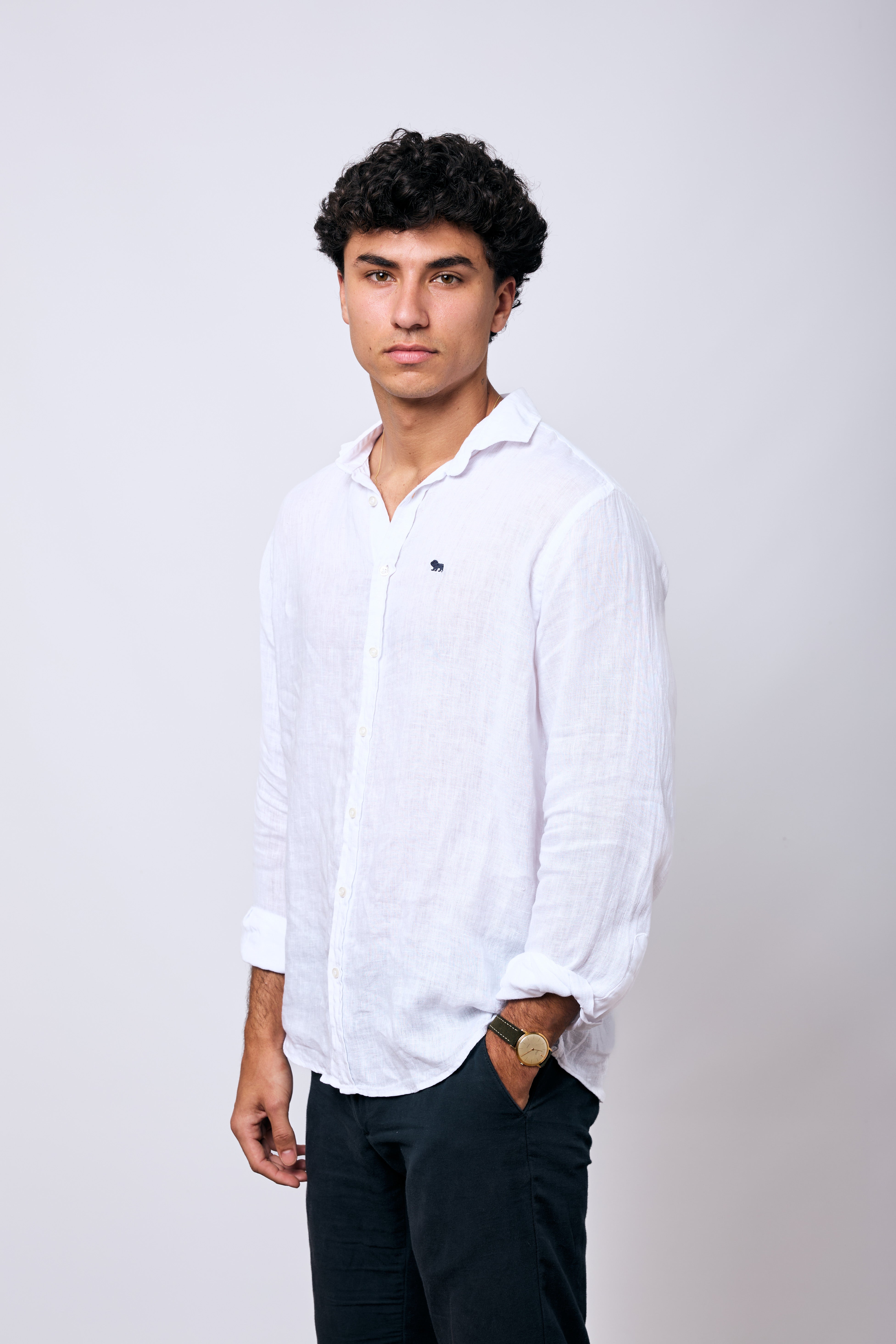 Camisa Costa Lino Blanca