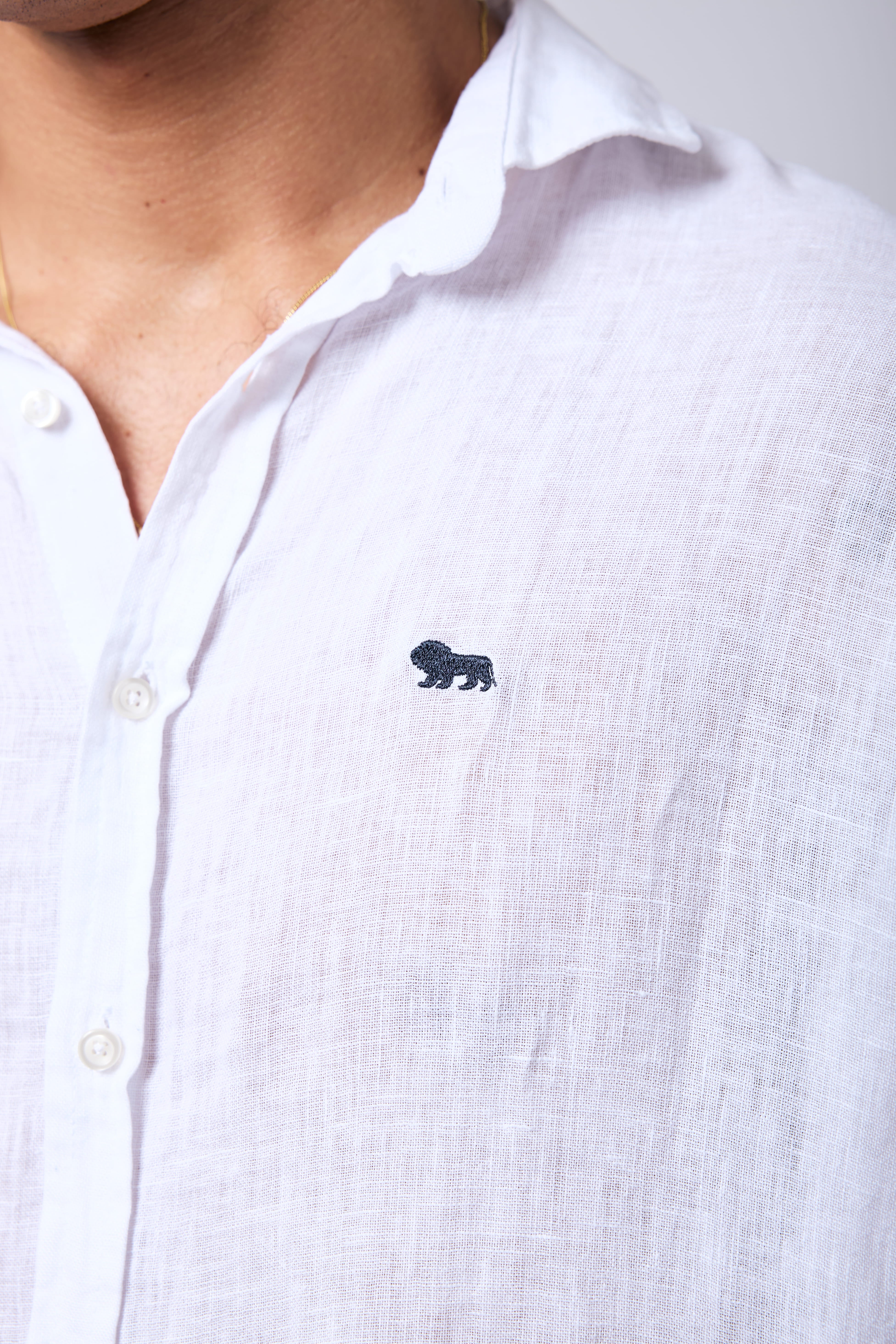 Camisa Costa Lino Blanca
