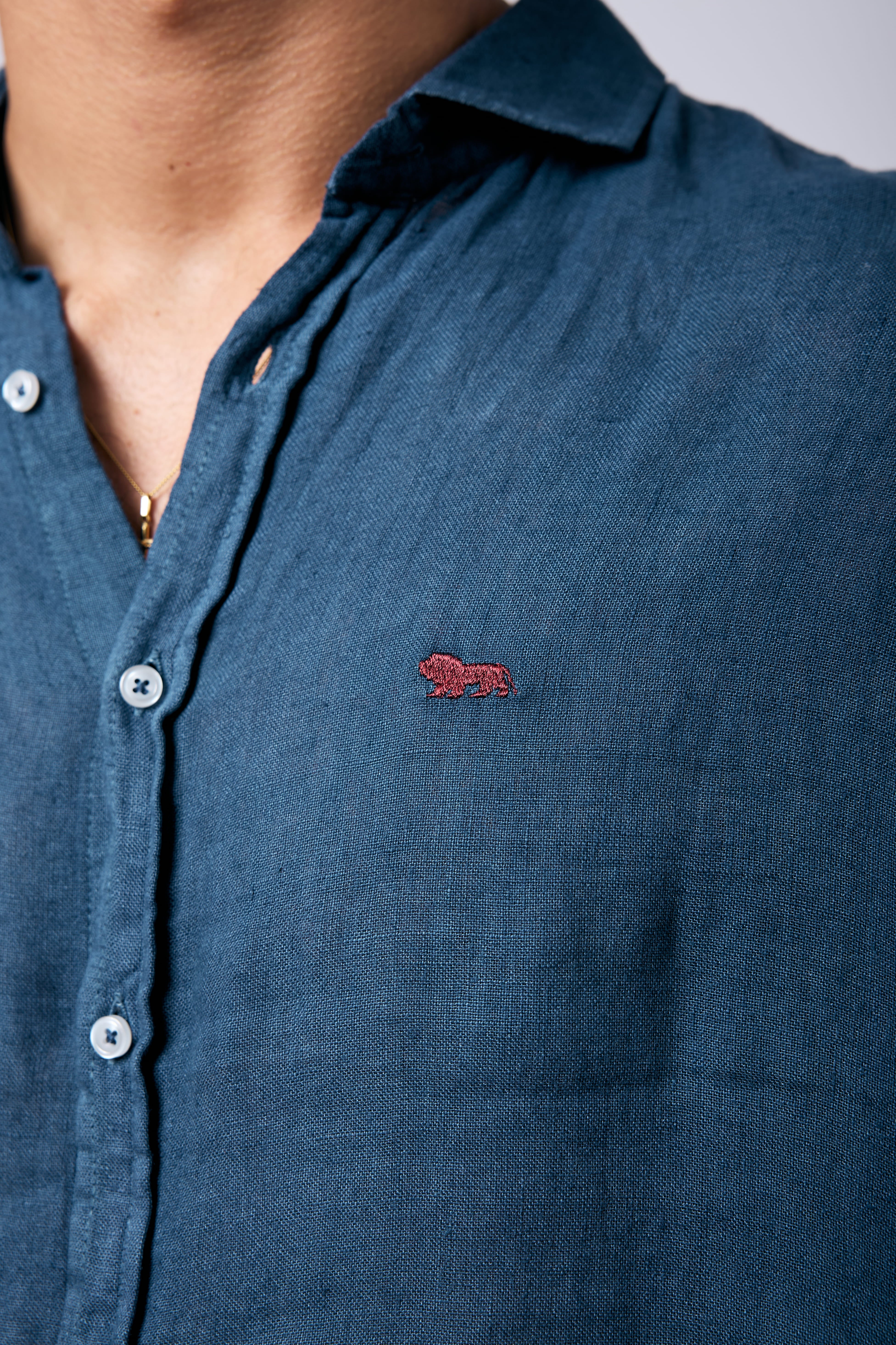 Camisa Costa Lino Navy