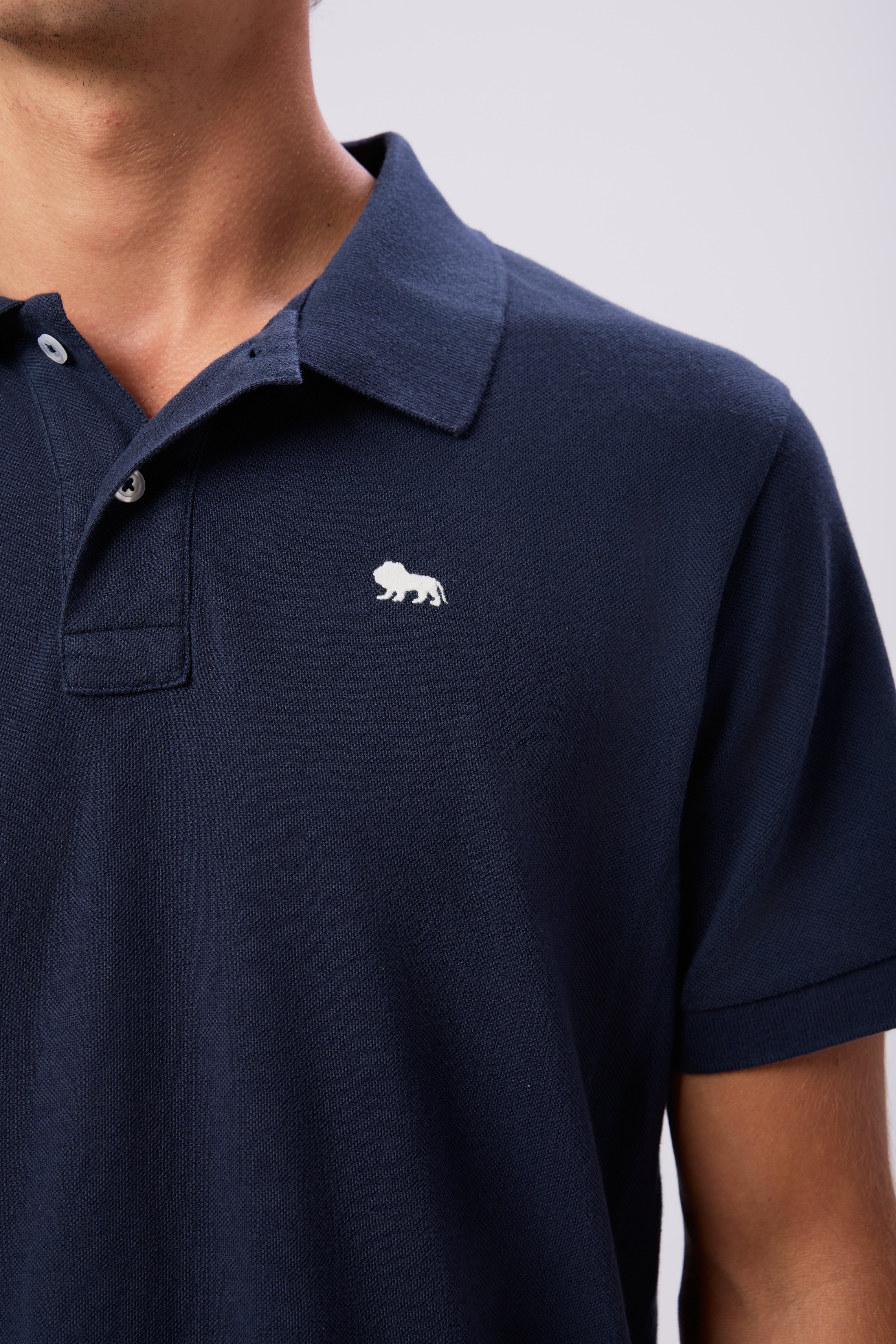 Polo Azul Manga Corta