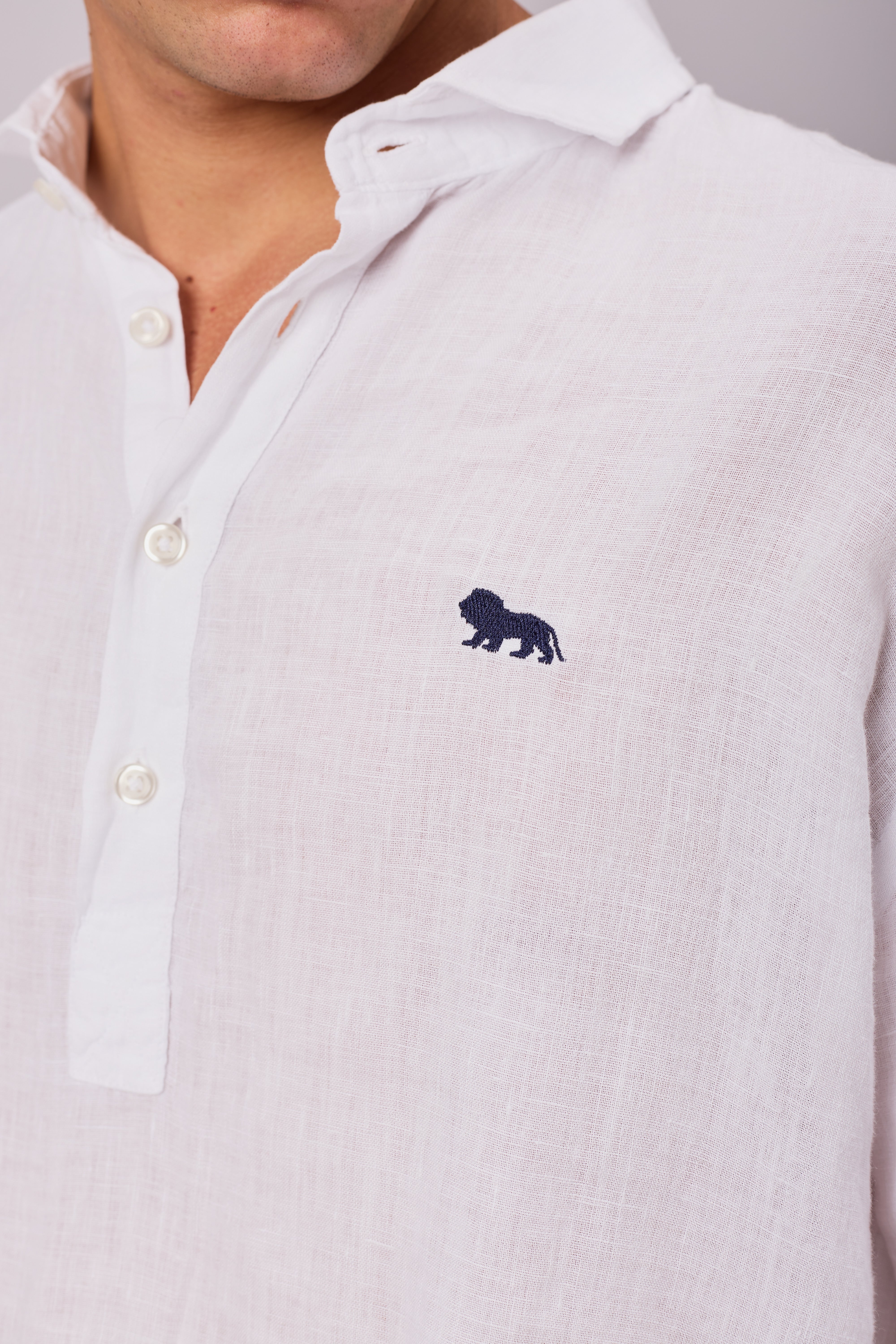 Camisa Lino Polera Blanca
